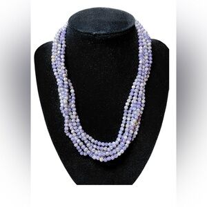 Tanzanite Beaded Necklace Round Beaded Necklace 3 Strands